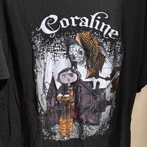 Coraline Graphic Tee with Orange & Purple Print XL